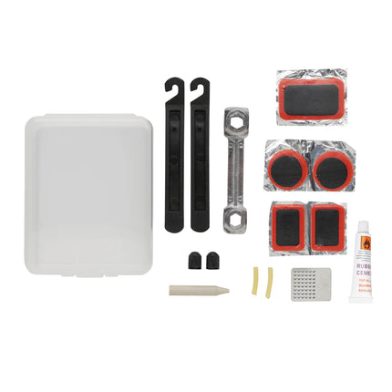  includes tools and accessories for bike maintenance and emergency repairs.