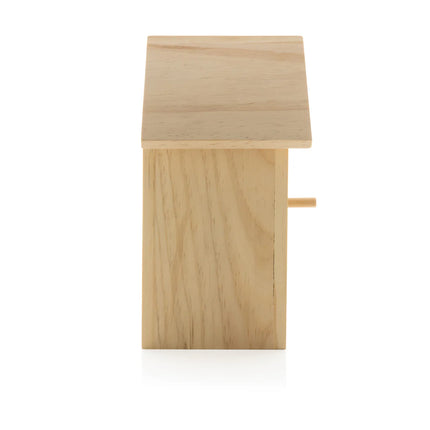  featuring a rustic design with a small entrance hole and natural wood finish.
