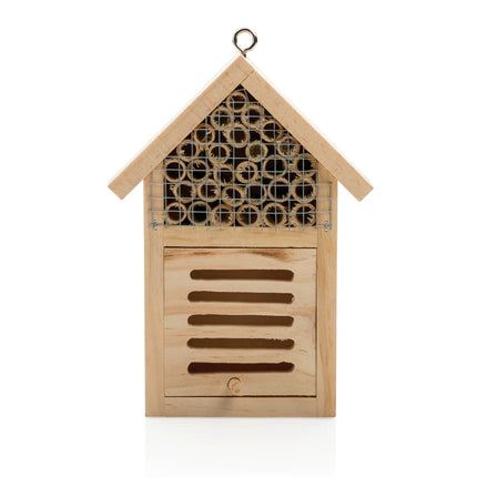  featuring natural wood and compartments for beneficial insects.
