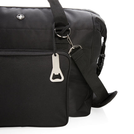 Swiss Peak XXL outdoor cooler tote and duffel bag in black with sturdy handles