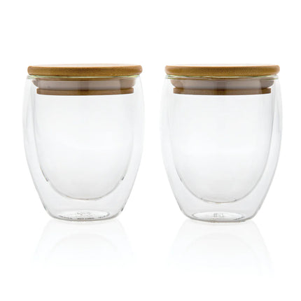  showing the sleek glass and natural lids.