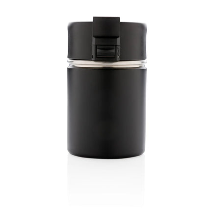 cylindrical design and secure lid.