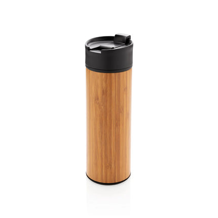 XD Xclusive Bogota vacuum bamboo coffee mug in natural bamboo finish