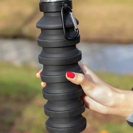 Leakproof collapsible silicone drink bottle with lid from XD Collection