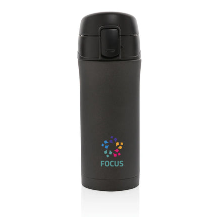 Metallic XD Collection Easy Lock Vacuum Mug drinkware with secure lid and sleek finish