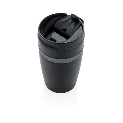XD Xclusive Sierra leak-proof vacuum coffee tumbler in stainless steel with a sleek