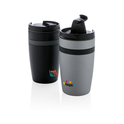  with a sleek drinkware design and spill-resistant lid.