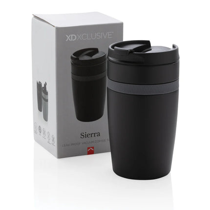  stainless steel drinkware with secure lid for hot and cold beverages.