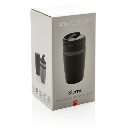 XD Xclusive Sierra leak-proof vacuum coffee tumbler in stainless steel