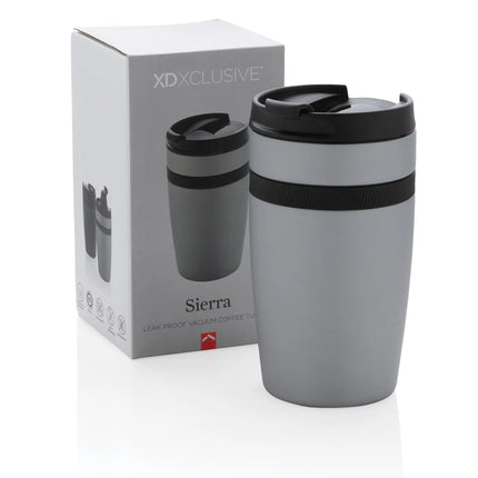 XD Xclusive Sierra leak-proof vacuum coffee tumbler in stainless steel