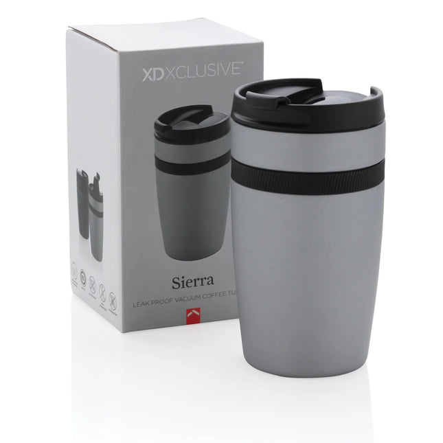 XD Xclusive Sierra leak-proof vacuum coffee tumbler in stainless steel