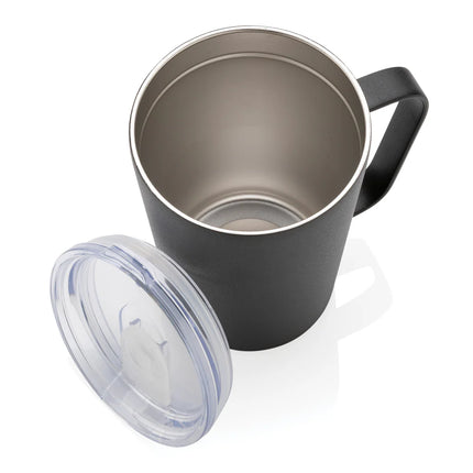 Recycled stainless steel modern vacuum mug with lid from XD Collection