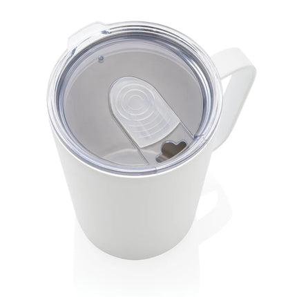 Recycled stainless steel modern vacuum mug with lid from XD Collection