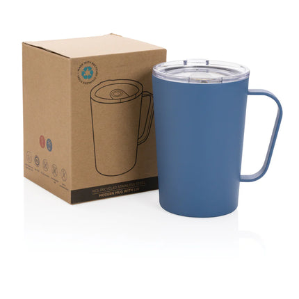 Recycled stainless steel modern vacuum mug with lid from XD Collection