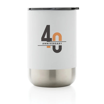 Stainless steel tumbler from XD Collection RCS recycled drinkware with a sleek