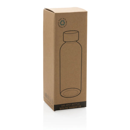  clear bottle showcasing the bamboo lid and sleek design.