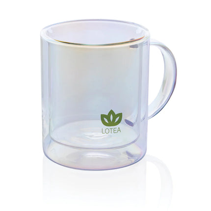 Electroplated glass mug from XD Collection with double wall insulation