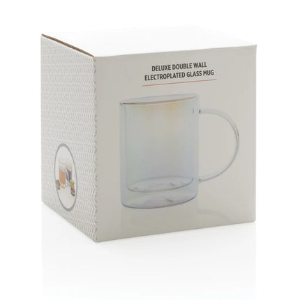 Electroplated glass mug from XD Collection with double wall insulation