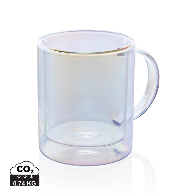 Electroplated double wall glass mug from XD Collection
