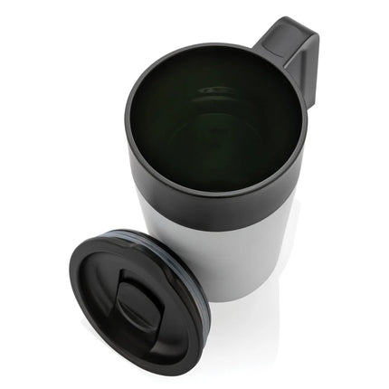 Recycled polypropylene and stainless steel mug with handle from XD Collection