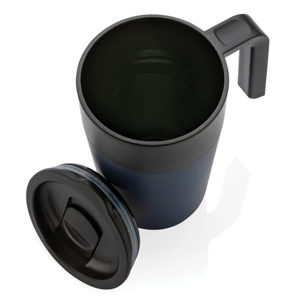 Recycled polypropylene and stainless steel mug with handle from XD Collection drinkware