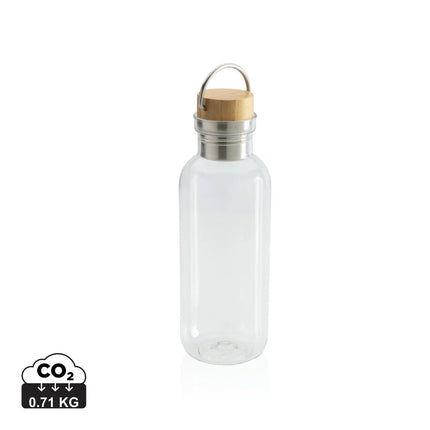 XD Collection RCS RPET drinkware bottle with bamboo lid and handle