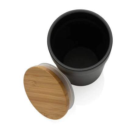 XD Collection GRS certified recycled polypropylene mug with bamboo lid