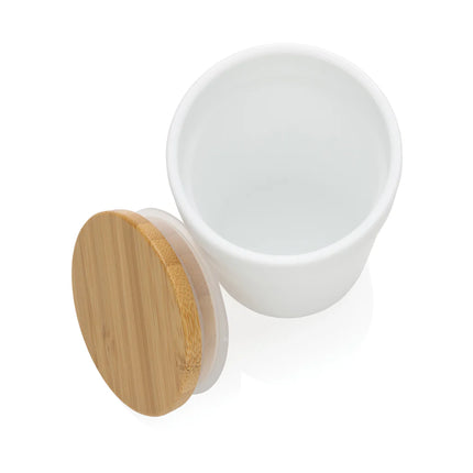 Reusable GRS certified recycled PP mug with bamboo lid from XD Collection