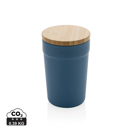Recycled polypropylene mug with bamboo lid from XD Collection