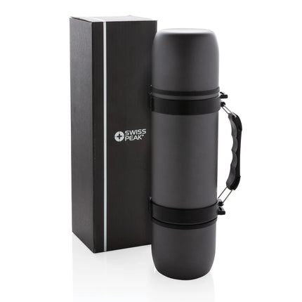 Swiss Peak vacuum flask with two cups