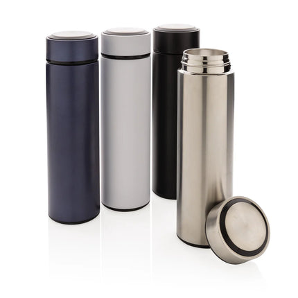 Stainless steel vacuum drinkware bottle from XD Collection with a sleek silver finish and insulated design.