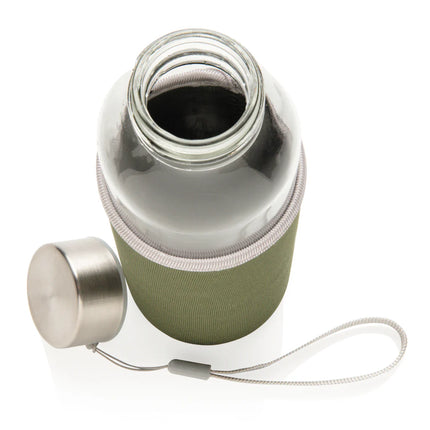Glass drinkware bottle with neoprene sleeve from XD Collection