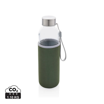 Glass drinkware bottle with neoprene sleeve from XD Collection