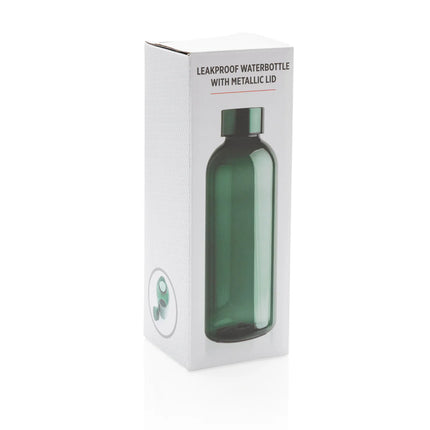 Leakproof water bottle with metallic lid
