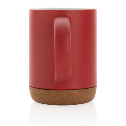  featuring a white ceramic body and natural cork bottom for insulation.