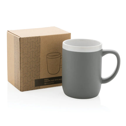 XD Collection ceramic mug with white rim