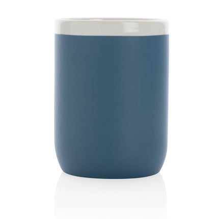 Ceramic drinkware mug with white rim