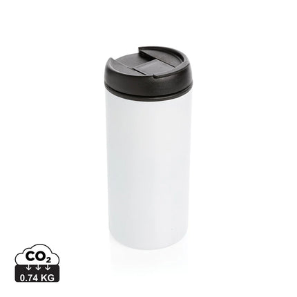  eco-friendly drinkware with sleek design and spill-resistant lid.