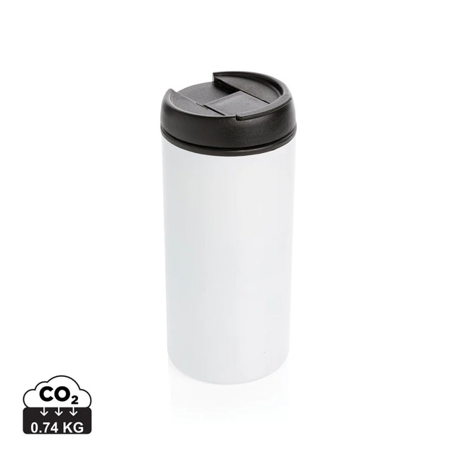  eco-friendly drinkware with sleek design and spill-resistant lid.