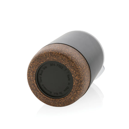 Small vacuum coffee mug from XD Collection RCS Re-steel cork drinkware