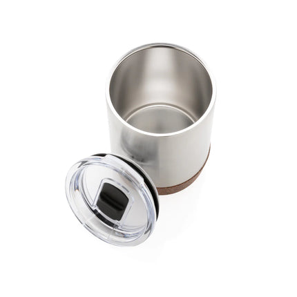 Small vacuum coffee mug from XD Collection RCS Re-steel cork drinkware