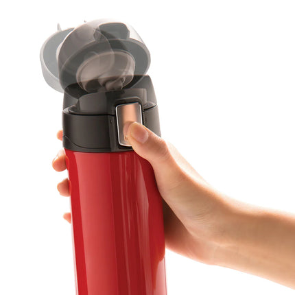  showing the sleek drinkware design with lid and handle.
