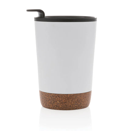 Stainless steel cork coffee tumbler from XD Collection with drinkware design