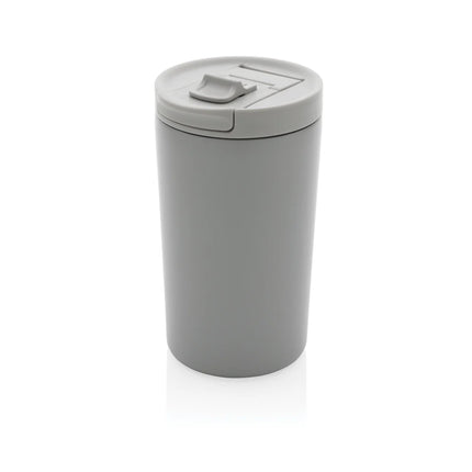  with sleek stainless steel finish and secure lid.