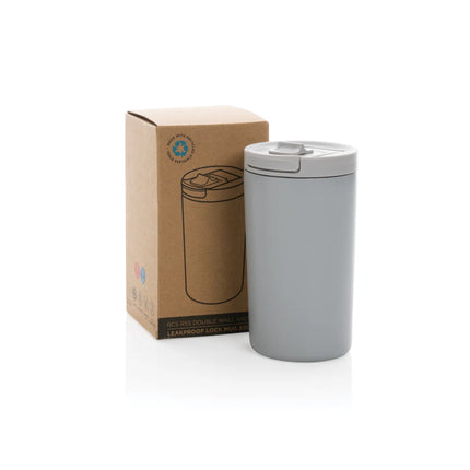  black stainless steel drinkware with secure lid and double-wall insulation.