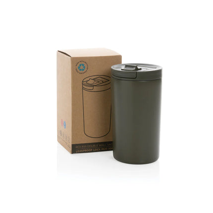  with sleek stainless steel design and secure lid.