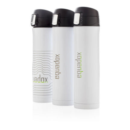 XD Collection RCS Re-steel easy lock vacuum flask drinkware with sleek stainless steel finish and secure lid.