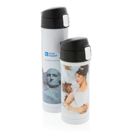  durable drinkware with secure locking lid and stainless steel finish.
