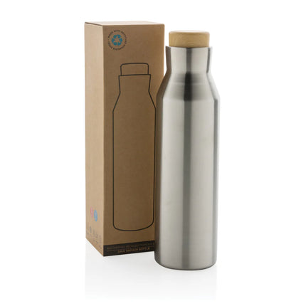 XD Collection Gaia RCS certified recycled stainless steel vacuum bottle for eco-friendly drinkware