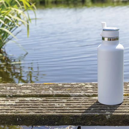 Recycled stainless steel vacuum bottle with spout from XD Collection Hydro RCS drinkware